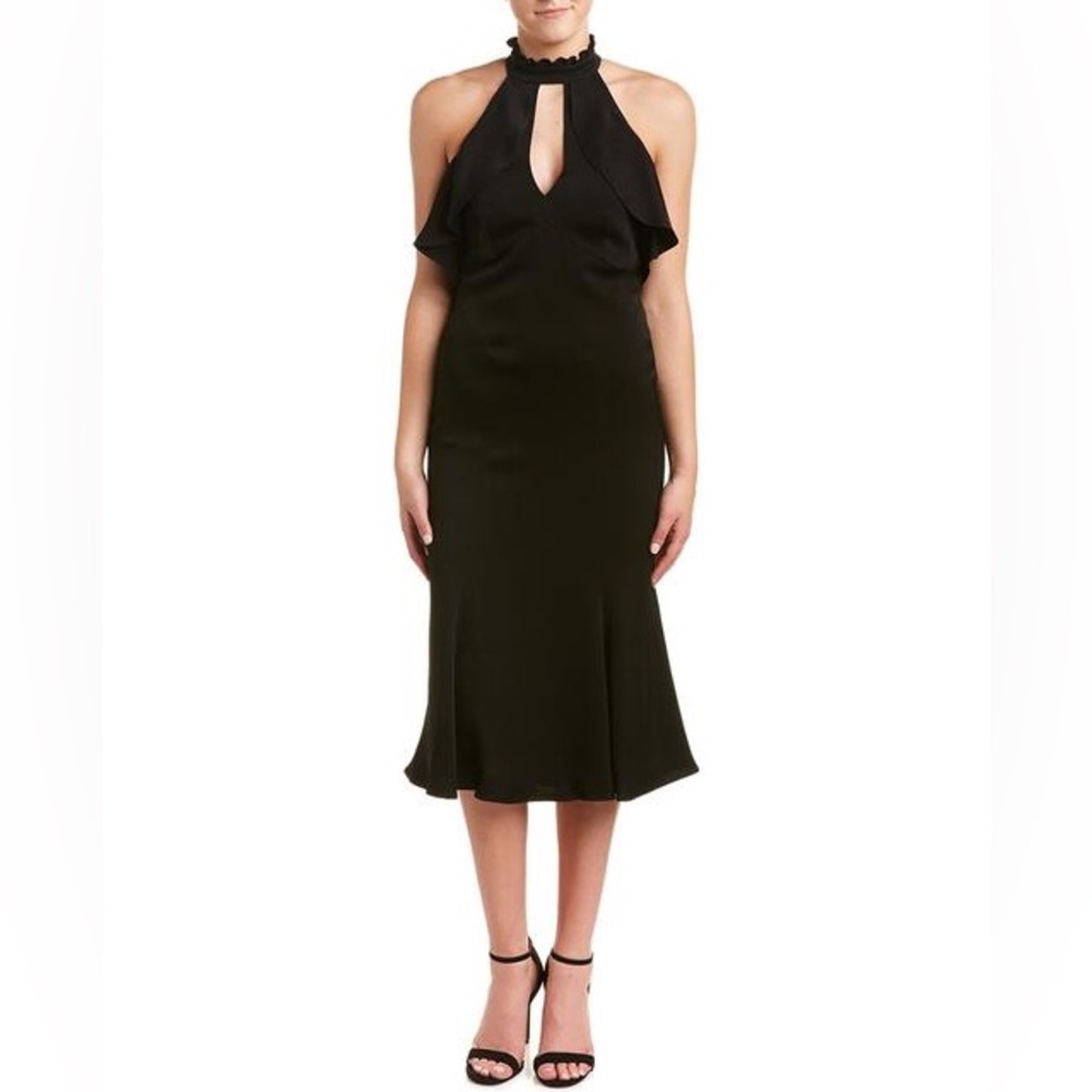SHOSHANNA MIDNIGHT BLACK RUFFLE DRESS SIZE 2 NEW